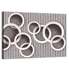 Layered White Circles Wall Art