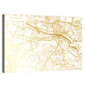 Glasgow Gold Line Map Wall Art