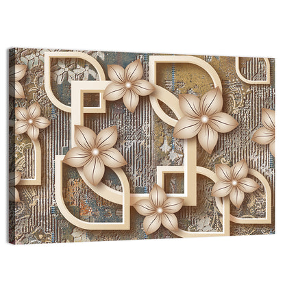 Flower With Circles Wallpaper Wall Art