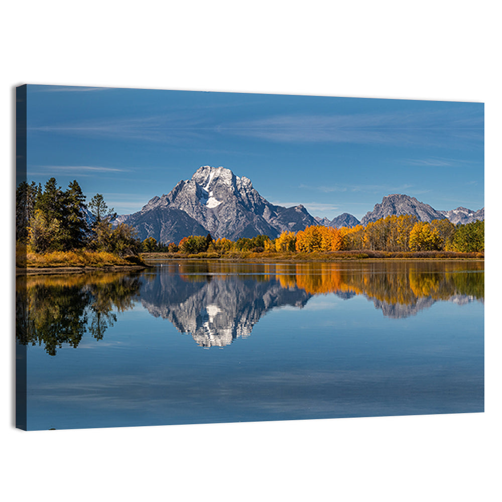 Mount Moran And Snake River Ox Bow Bend Wyoming Wall Art