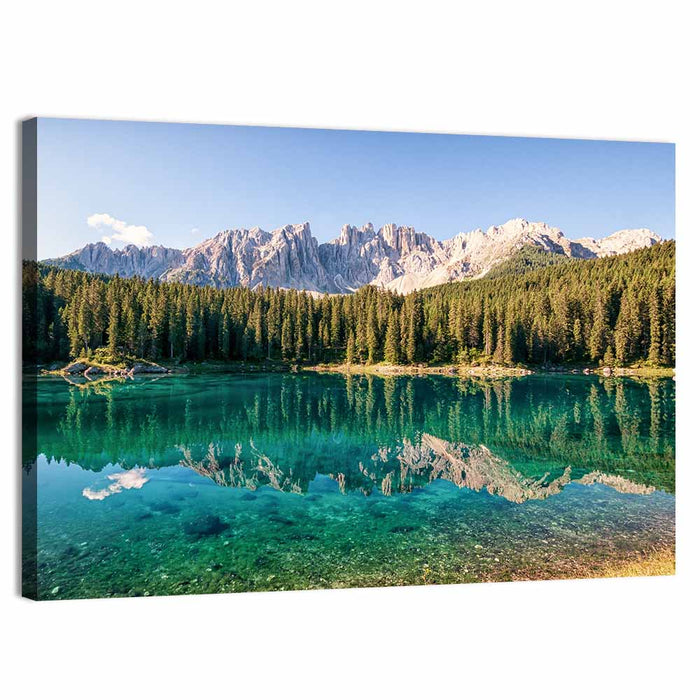 Karer Lake in the Dolomites Wall Art as a canvas print
