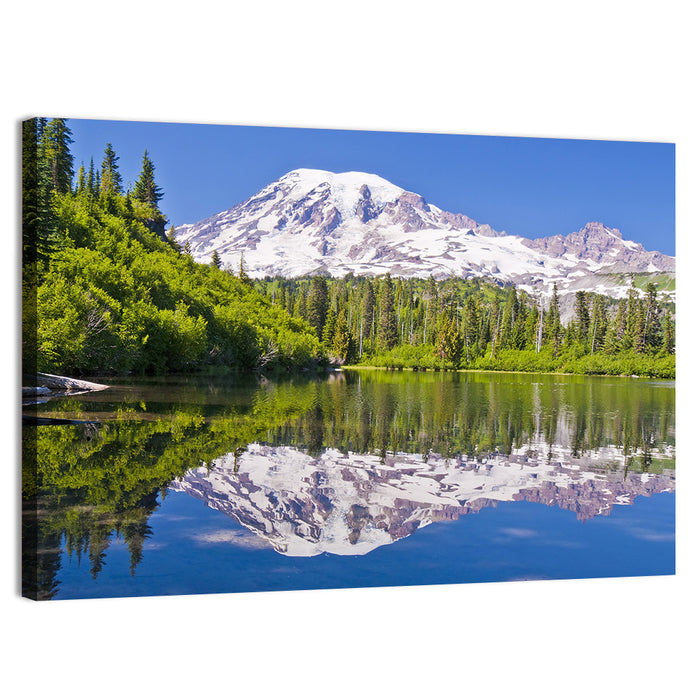 Mount Rainier at Bench Lake Wall Art as a canvas print