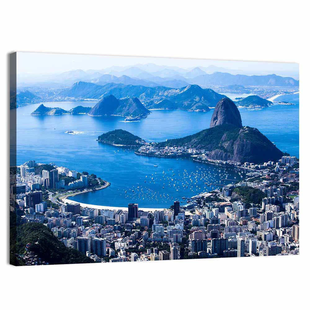 Sugarloaf Mountain and Botafogo Bay Wall Art, canvas print, landscape