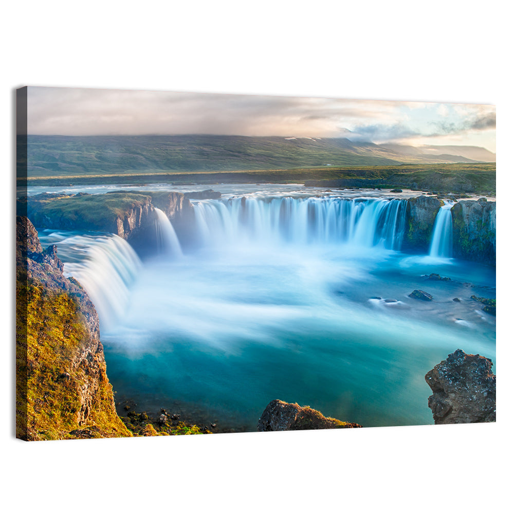 Goðafoss Waterfall Wall Art, canvas print, landscape