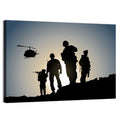 Soldiers on Ridge with Helicopter Wall Art