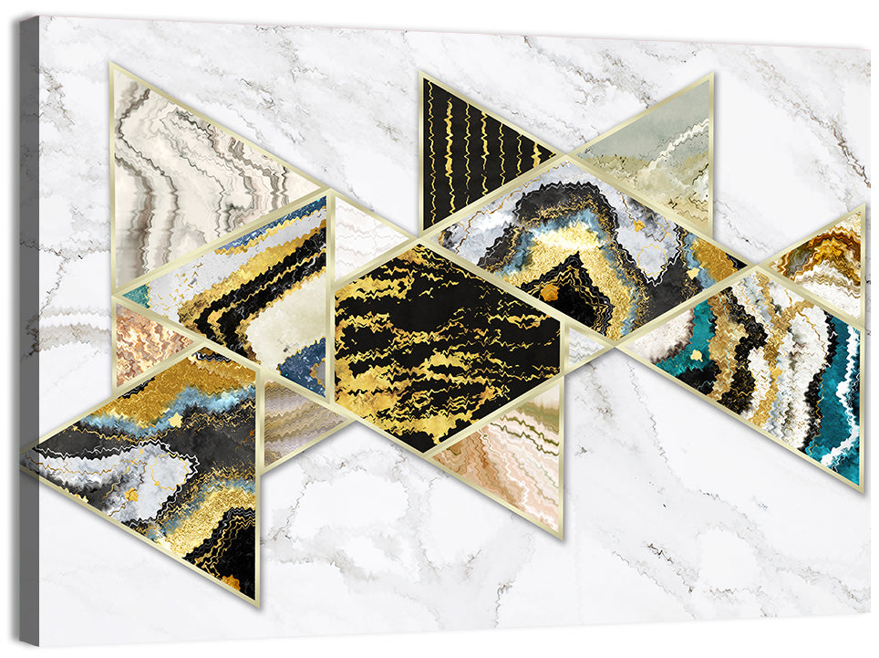 Marble Swirl Triangles Wall Art