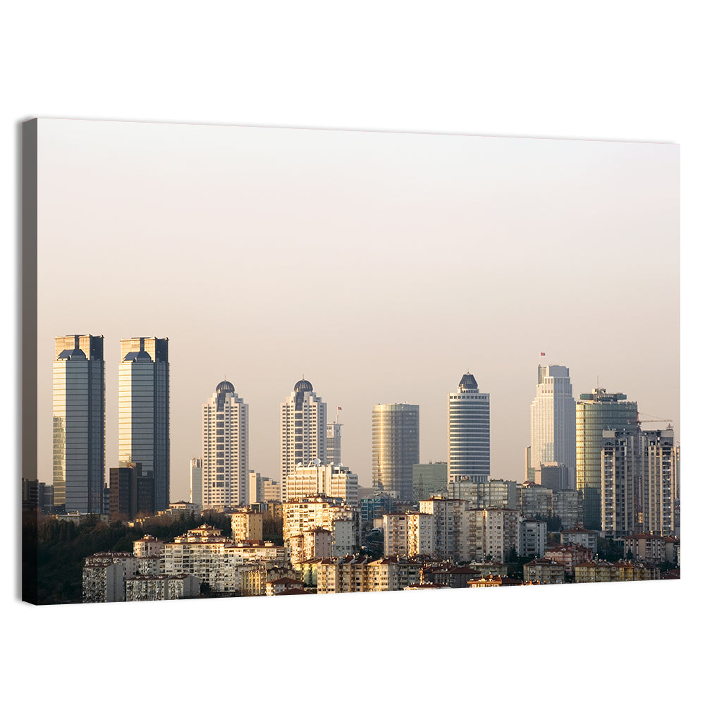Istanbul Levent Skyline at Golden Hour Wall Art
