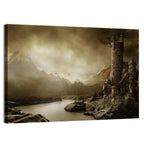Dragon Perched on Stone Tower Wall Art