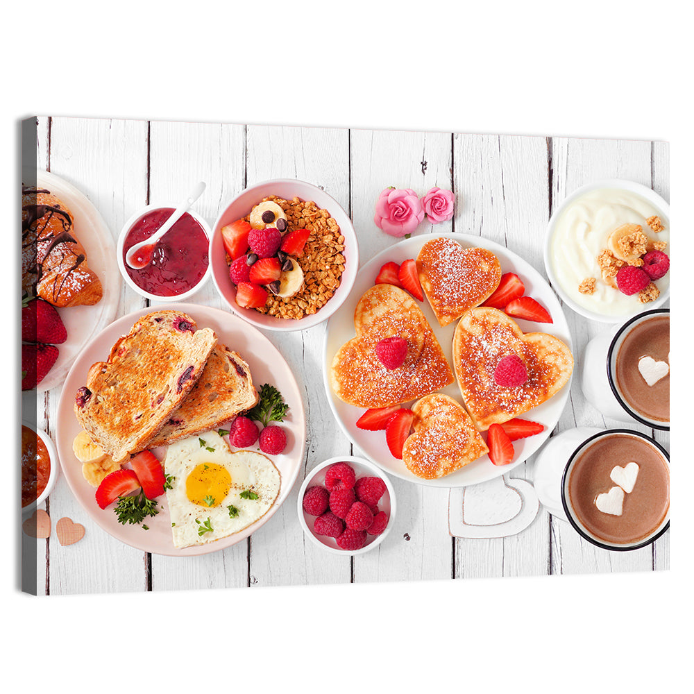 Heart-shaped Pancake Breakfast Wall Art