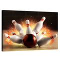 Fiery Bowling Strike Wall Art