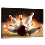 Fiery Bowling Strike Wall Art