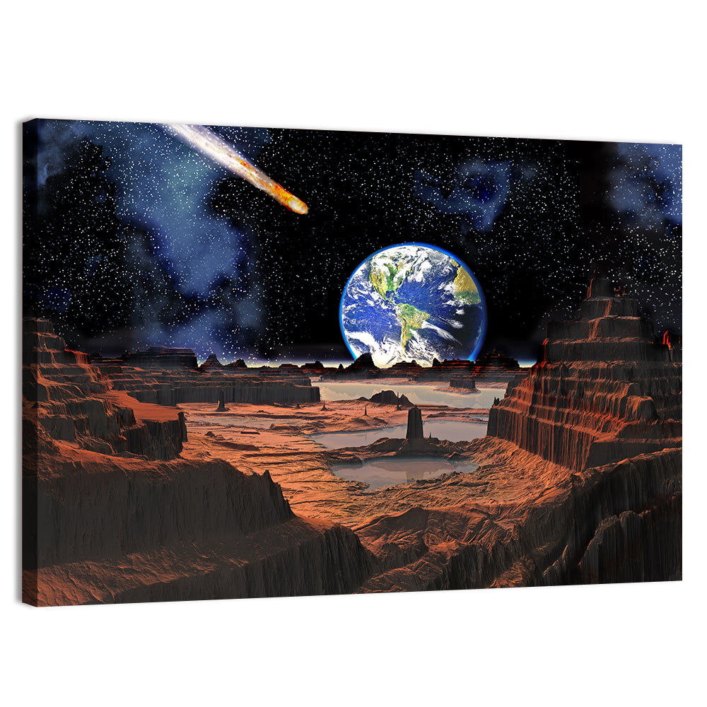 Asteroid Collision with Earth Wall Art