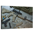 Scoped Rifle and Handgun with Ammo Wall Art