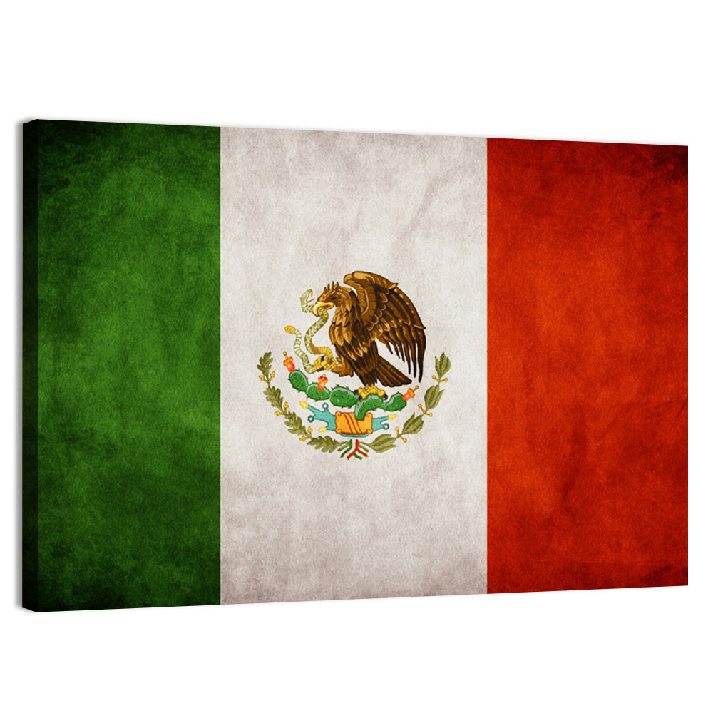 Vintage Mexican Flag Emblem Wall Art