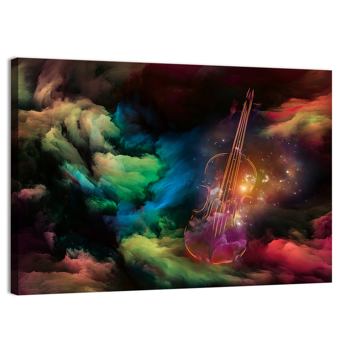 Cosmic Violin Wall Art as a canvas print