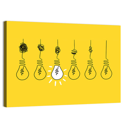 Lightbulb Progression from Complexity to Clarity Wall Art