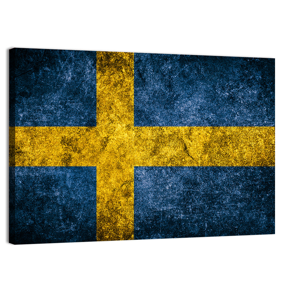 Grunge Sweden Flag Wall Art