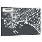 Durres City Map Wall Art