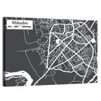 Shkoder City Map Albania Wall Art