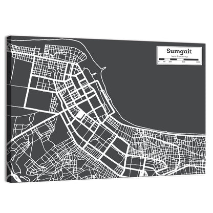 Sumgait City Map Azerbaijan Wall Art