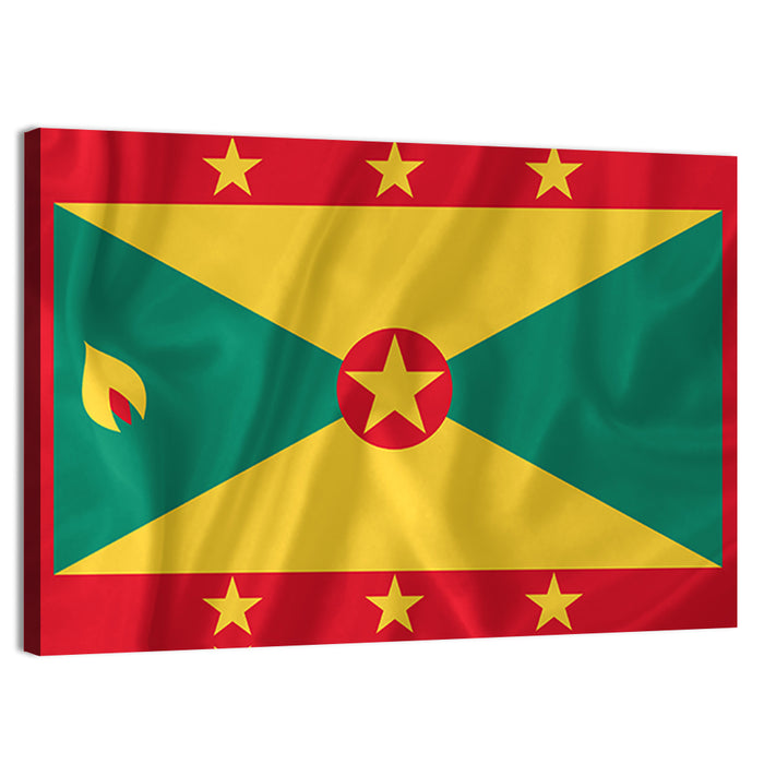 Grenada National Flag Wall Art as a canvas print