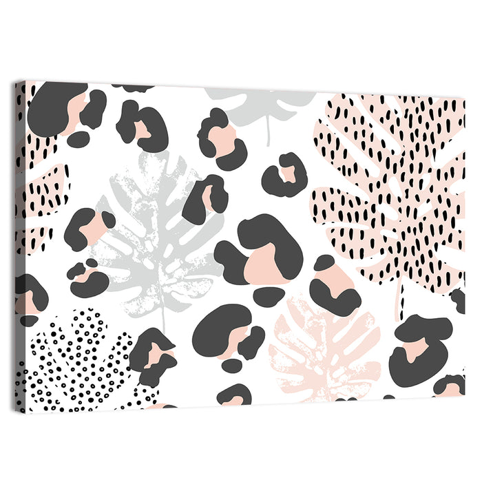 Tropical Leaves Pattern Wall Art as a canvas print
