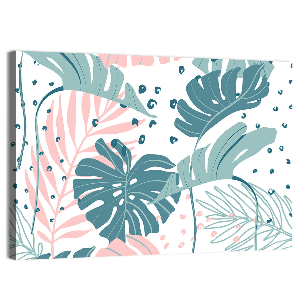 Minimal Tropical Leaf Pattern Wall Art