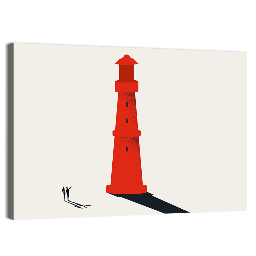 Red Lighthouse Vision Wall Art, canvas print, landscape