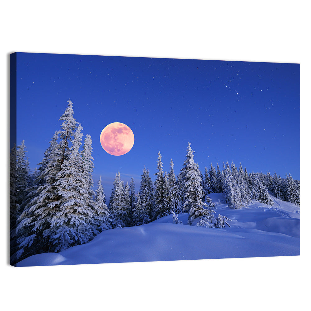 Moonlit Carpathian Mountains, Ukraine Wall Art, canvas print, landscape