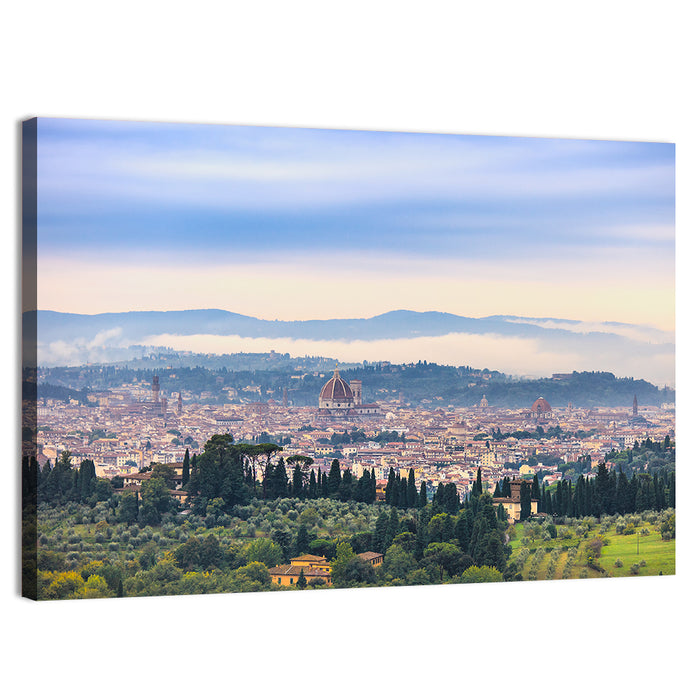 Florence Cathedral Dome View Wall Art as a canvas print