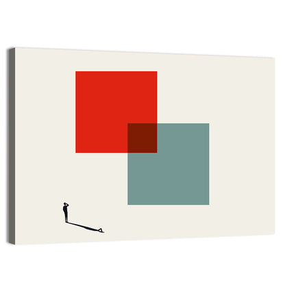 Silhouette with Overlapping Squares Wall Art