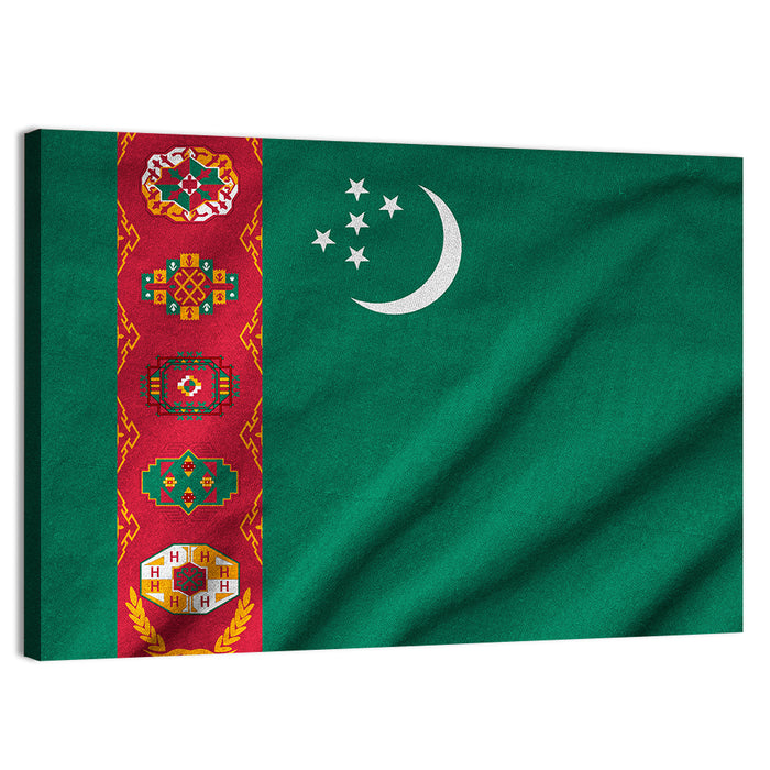 Turkmenistan National Flag Wall Art as a canvas print