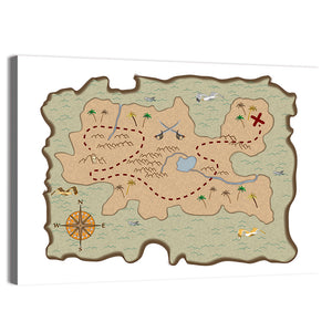 Pirate Treasure Map Wall Art