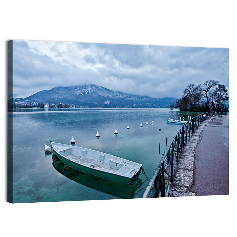 Lake Annecy Promenade View Wall Art, canvas print, landscape