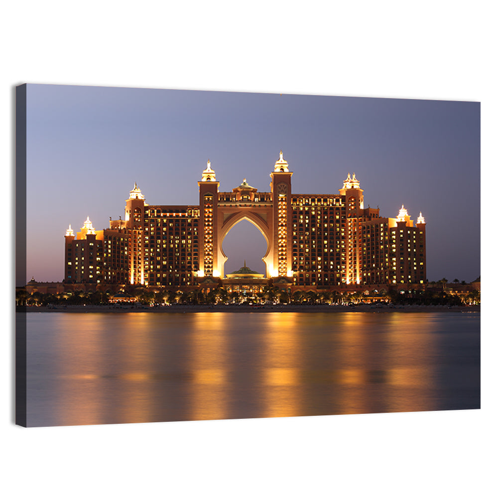 Atlantis the Palm at Night Wall Art, canvas print, landscape