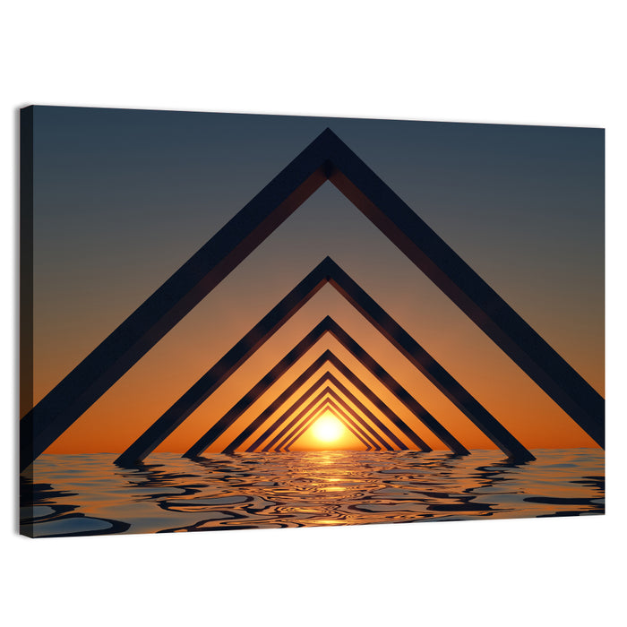 Seascape with Corner Arches Wall Art as a canvas print