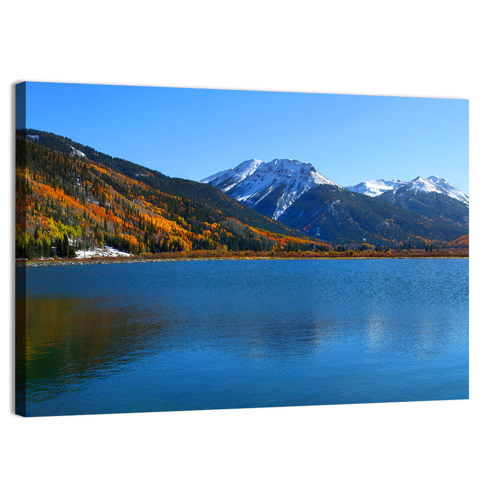 Crystal Lake Colorado Autumn Reflection Wall Art, canvas print, landscape