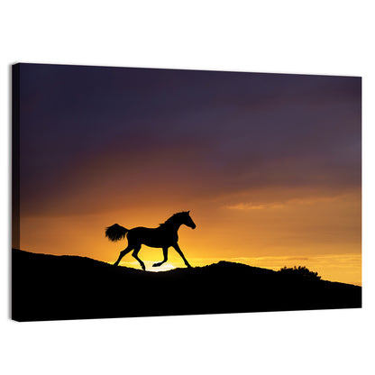 Running Horse Silhouette Wall Art