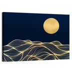 Gold Moon Minimal Seascape Wall Art