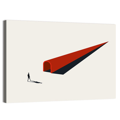 Silhouette in Red Tunnel Wall Art