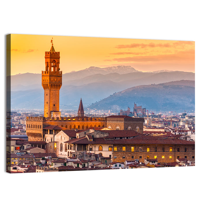 Palazzo Vecchio at Dusk Wall Art as a canvas print