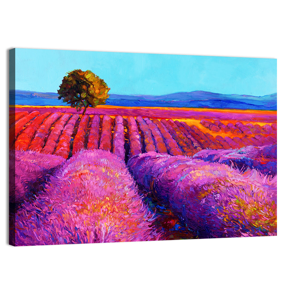 Impressionist Lavender Field Wall Art, canvas print, landscape