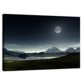 Crescent Moon Over Mountain Lake Wall Art