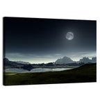 Crescent Moon Over Mountain Lake Wall Art