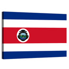 Costa Rica Flag with Coat of Arms Wall Art