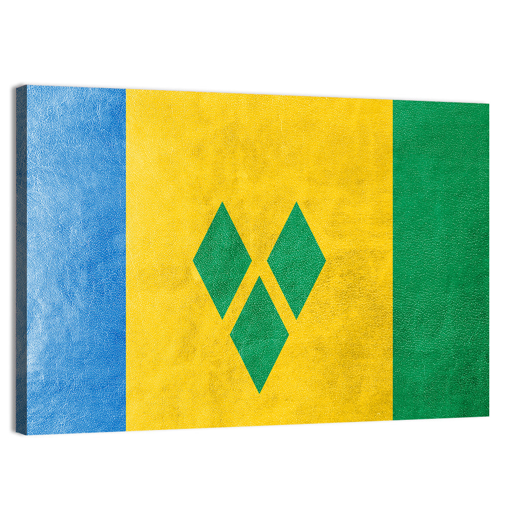 Saint Vincent and the Grenadines National Flag Wall Art, canvas print, landscape