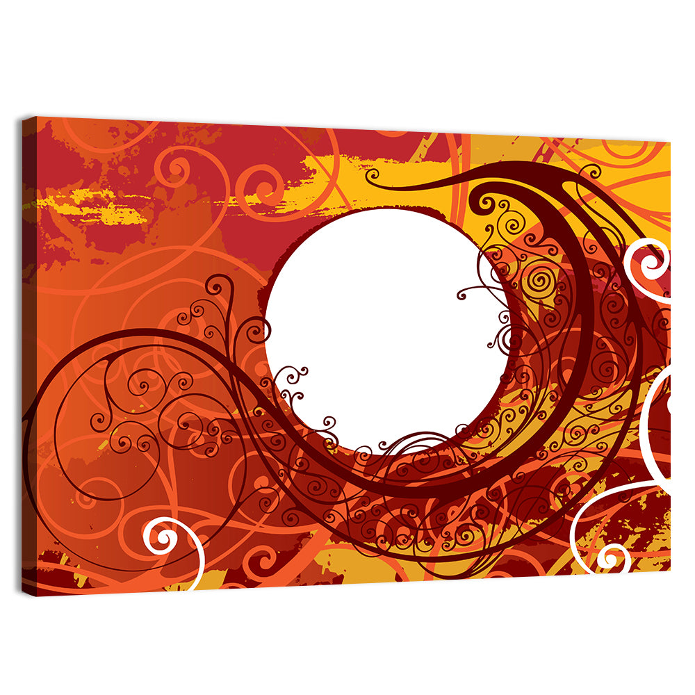 Floral Scrollwork Ornament Wall Art, canvas print, landscape