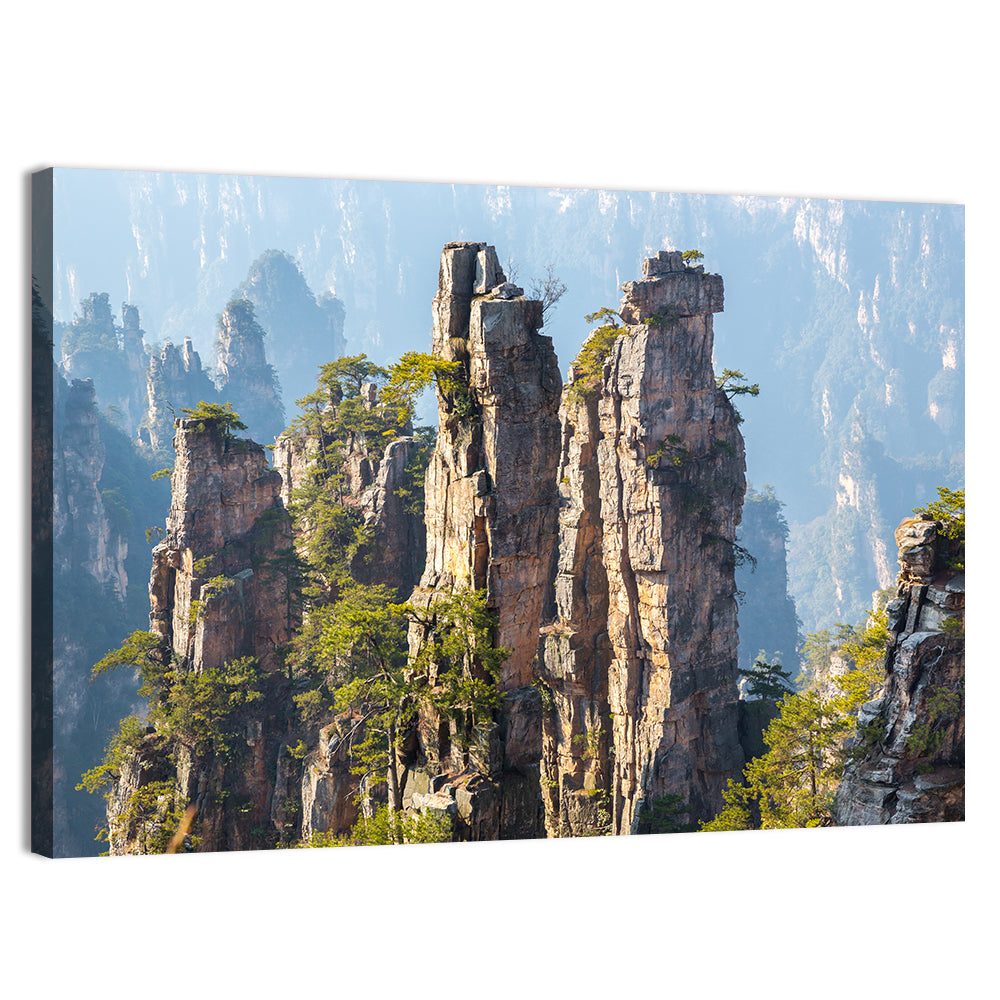 Zhangjiajie Sandstone Pillars Wall Art, canvas print, landscape