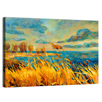 Sunset Over Lake Artwork Wall Art