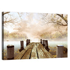 Foggy Lake Dock Wall Art